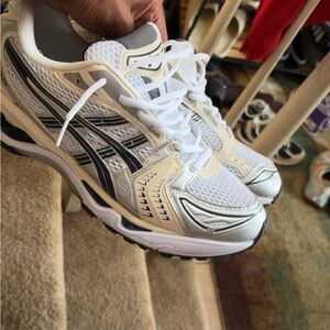 Asics White and Black Athletic Sneakers